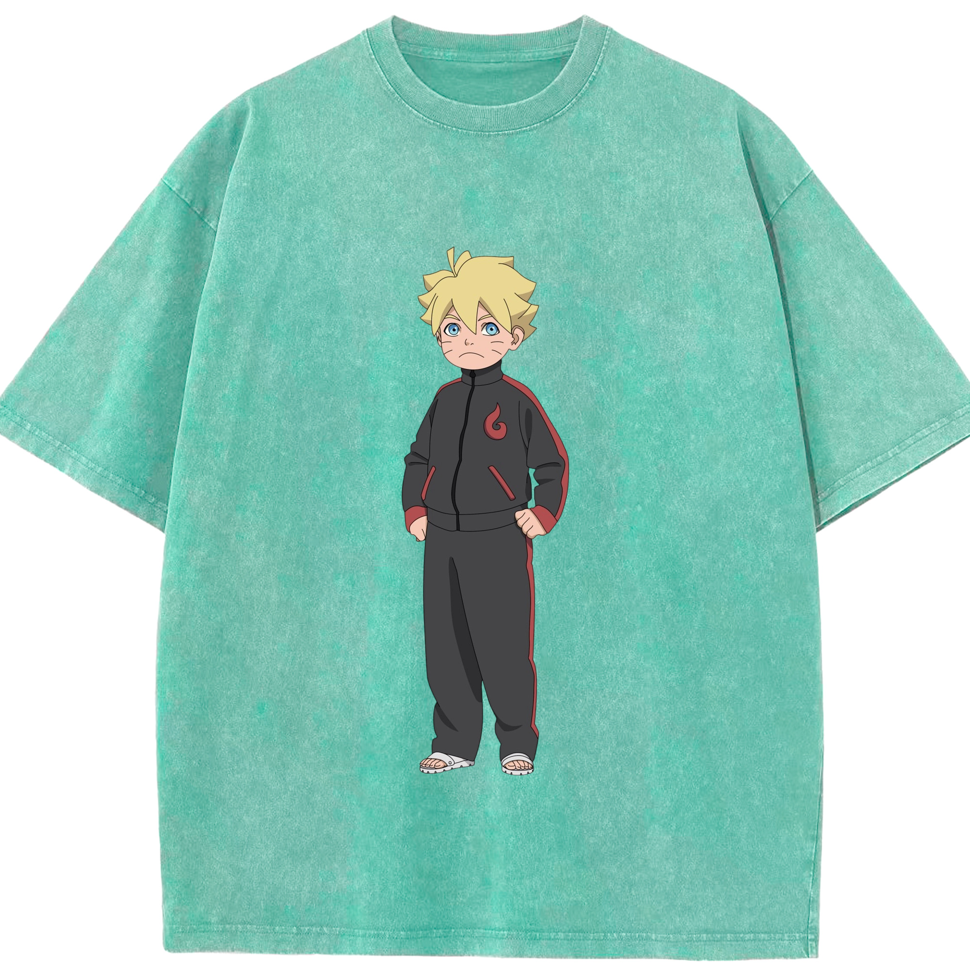 （画像用） NARUTO -ナルト- うずまき ボルト Uzumaki Boruto 綿100% ヴィンテージ風 半袖Tシャツ（フロントプリント）